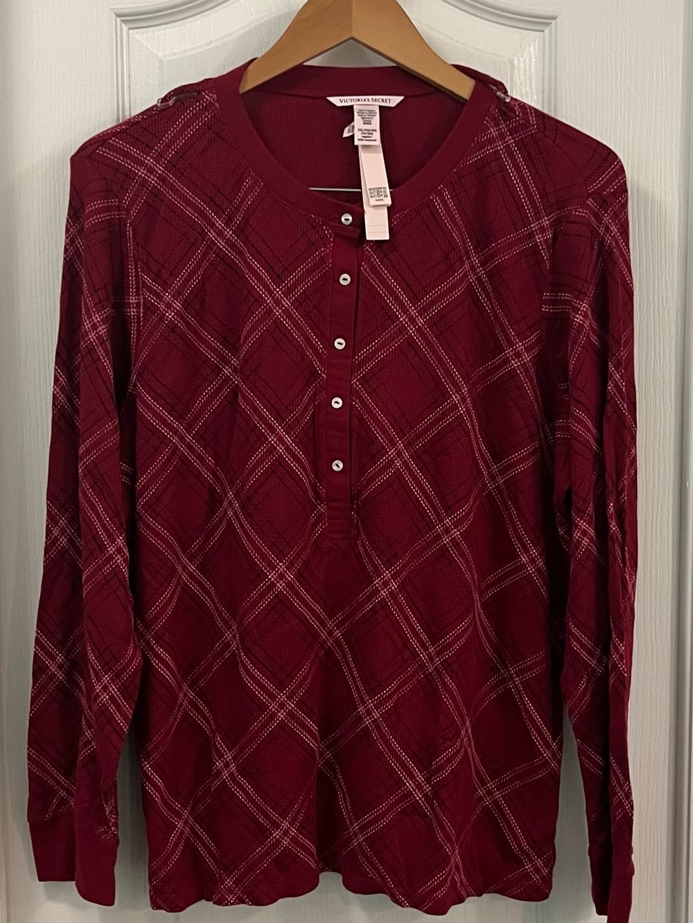 NWT Women’s Victoria's Secret Burgundy Plaid Pajama Set: Plus Size XXL